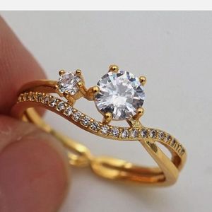 New 18kt gold filled cz ring